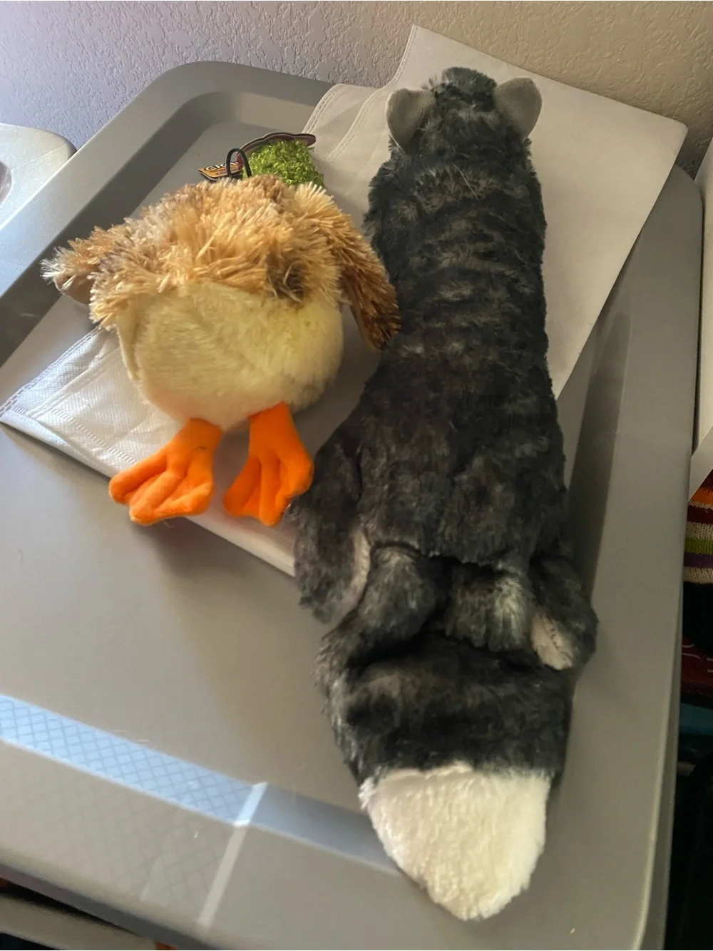Large Dog Toys Wolf Plush Crinkle Squeak Nwt Duck Squeaky Crazy Paws